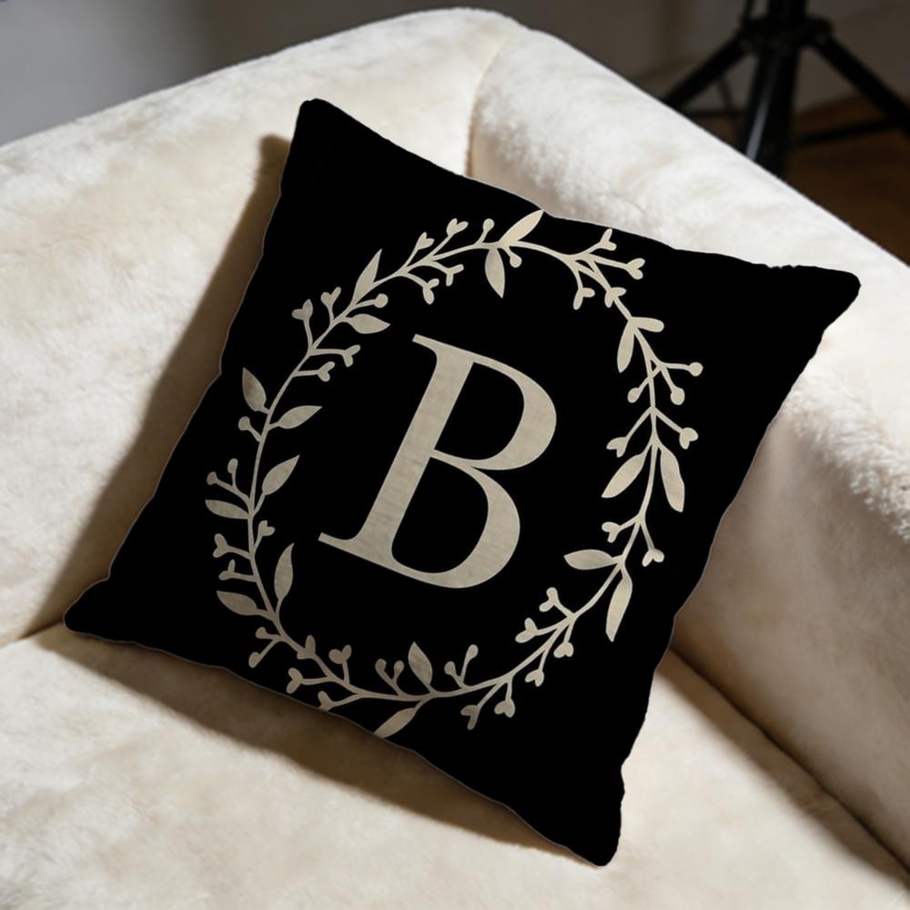 Monogram Cushion Cover Soft Decorative Pillow Case Suitable for Bedroom Sofa Car Travel Use
