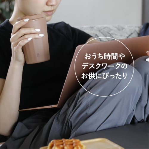 CB JAPAN Stainless Steel Mug, Vacuum Insulated, Double-Walled, 460ml Capacity + Inner Cup, Dishwasher Safe, 380ml Capacity, Greige, Go Mug Set, Medium