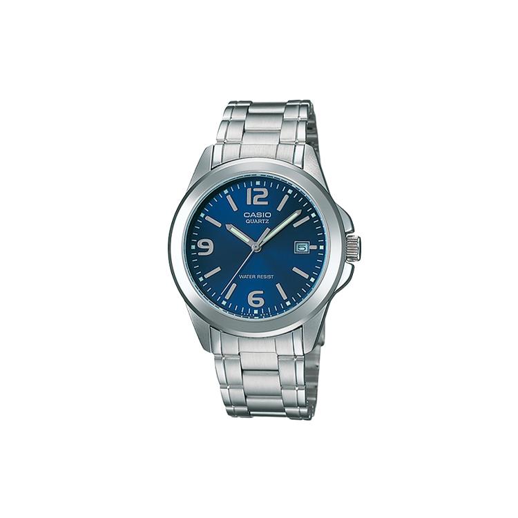 

CASIO Men Standard Series Blue Watch MTP-1215A-2A MTP-1215A-2A Silver Strap Blue Dial