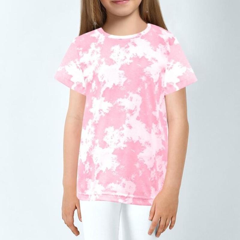 Cute Short Sleeved Shirt Cartoon Print Girls Children Soft Comfortable T-Shirts Girls