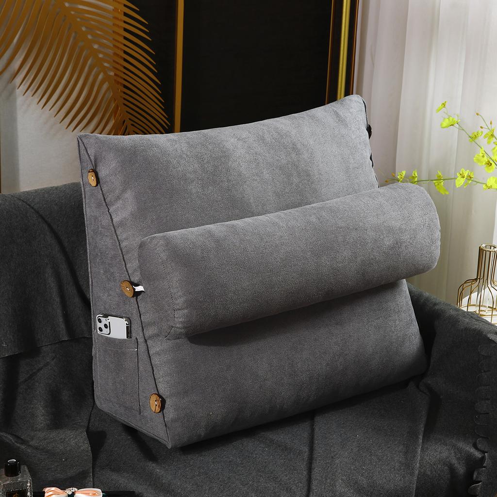 Color : Gray , Size : 180x20x50cm SZDL Long Pillow Back Cushion Television Pillow Reading Bolster Wedge Pillow for Sofa Bed Backrest