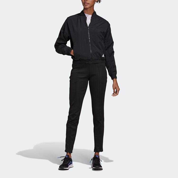 Adidas Slim Fit Casual Sports Pants Women Bottoms Black FP7971