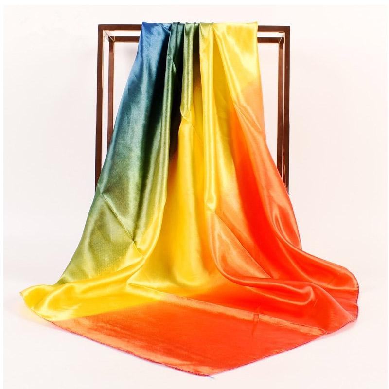 Silk Head Scarf Women Luxury Fashion Hair Scarves Summer Foulard Femme Satin Shawl Kerchief Girls Square Headscarf Bandana Cheve