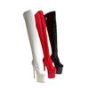 Fashion FHC 20CM Heel Sexy Pole Dance Shoes,Unisex Cosplay Thigh High Boots,Round Toe,Women Platform Botas,Red,Black,White,Custom Colors