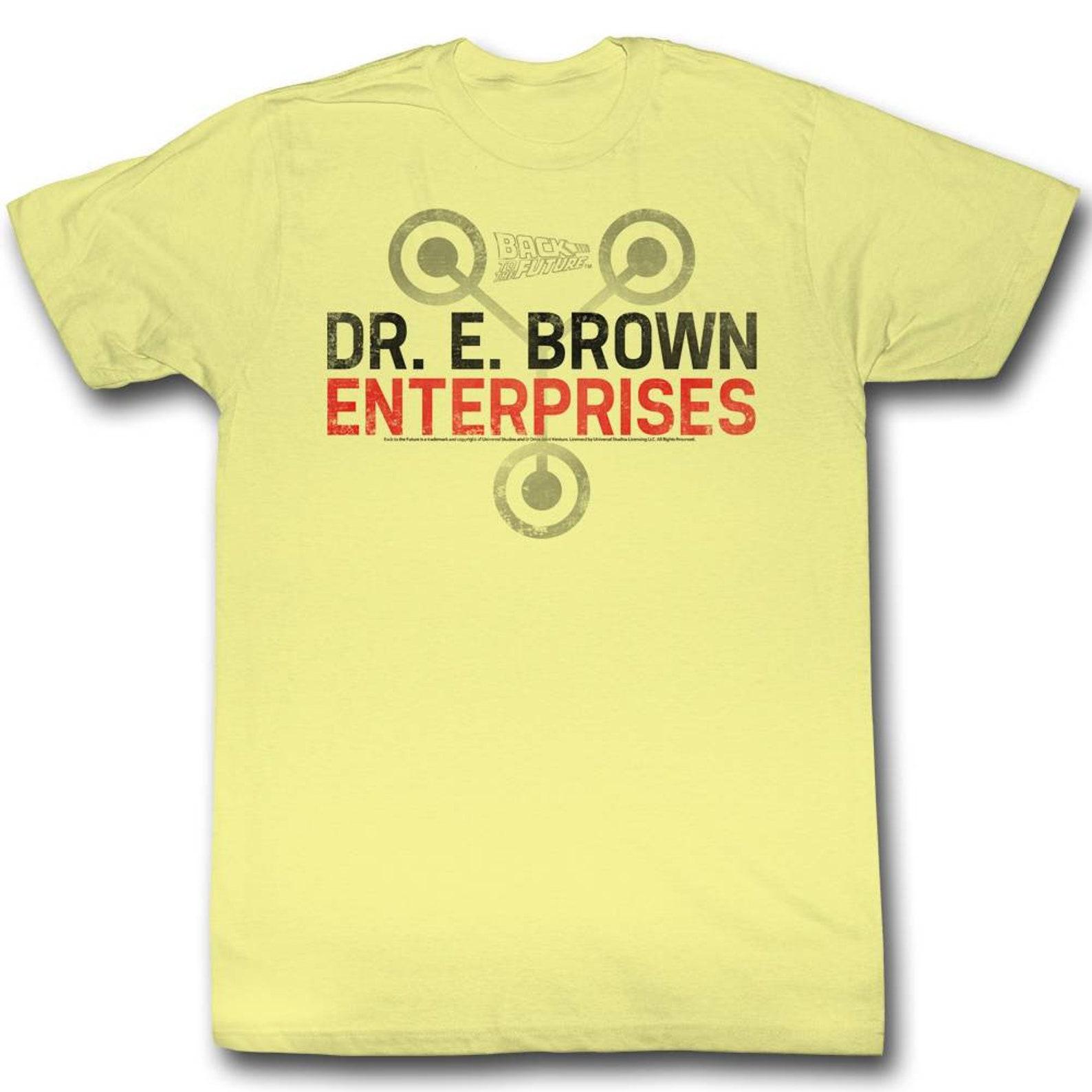 Back to the Future Dr. E. Brown Yellow Adult T-Shirt 4XL