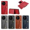 Vintage Leather Card Holder Phone Case for Xiaomi Poco F7 Pro,F7 Ultra Card Pockets Dual Snap Buttons Flip Wallet Shell