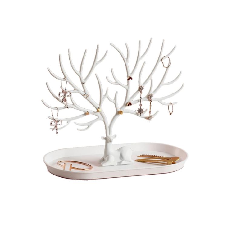 Дерево-рога для украшений с поддоном, стойка-дерево для подвешивания украшений, органайзер, дисплей 1 белый