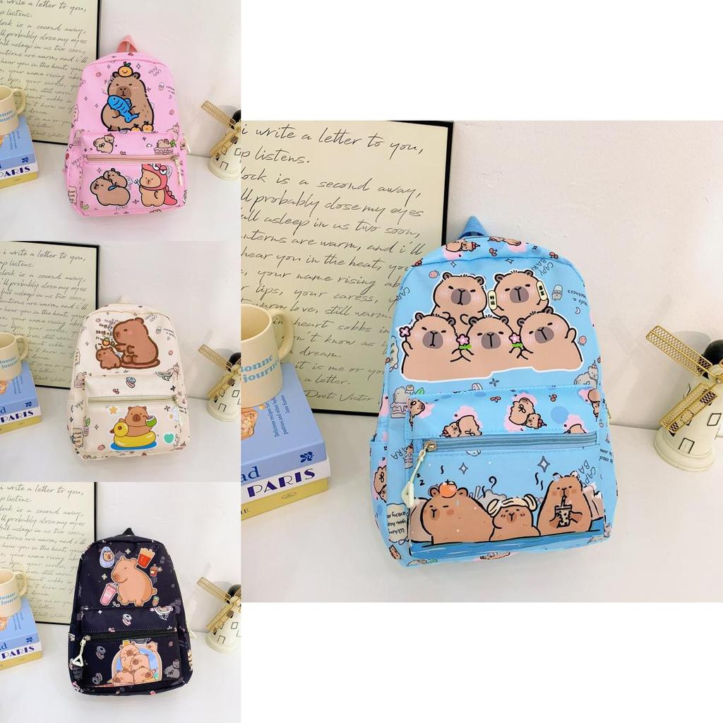 Capacity Large Capybara Backpack Kid Leisure Cartoon Animal Breathable Schoolbag
