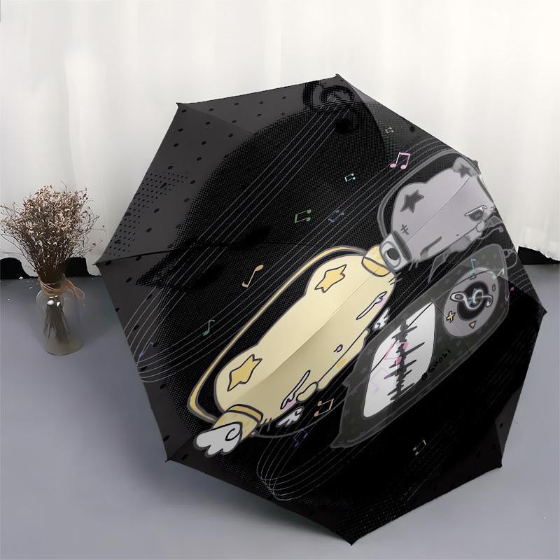 1pc Music Bears Headphones Stars Notes Umbrella with Plastic Handle,Suitable for All Seasons UmbrellaPT462