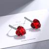 Heart Genuine Natural Garnet Red Ruby 925 Sterling Silver Stud Earrings for Women Fashion Statement Gemstone Jewelry Oorbellen