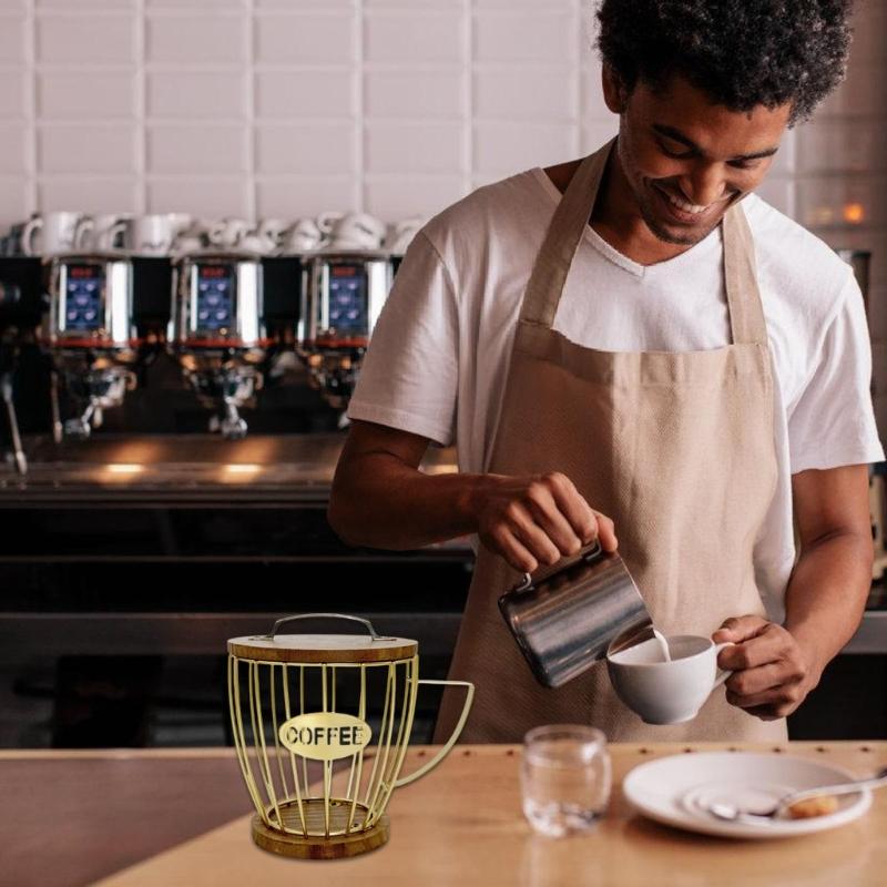 Metal Wire Coffee Storage Rack Convenient Coffee Pods Basket Decorations for Kitchen Countertop Espressos Pods Stand