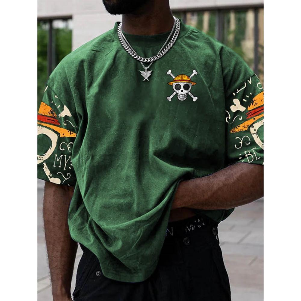 Аниме хип-хоп футболка с 3d принтом большого размера