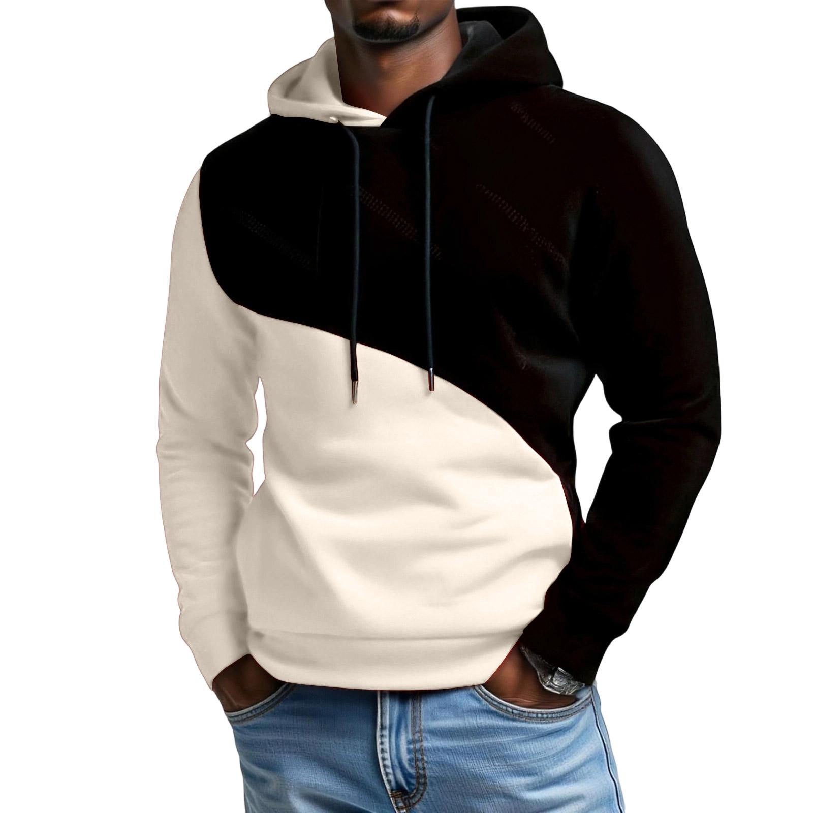 

Мужской Спортивный Повседневный С Длинными Рукавами Капюшон Худи L бежевый