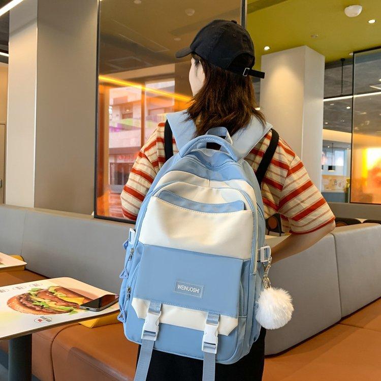 School Bag Female Korean Version Harajuku Ulzzang High School Student Backpack Large Capacity Junior High School Mori Versatile Ins Backpack