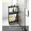 Yamazaki Slim Wagon 3-Tier Black W13xD48xH80.5cm (with Casters) Tower Slim Rack, Gap Storage 1805