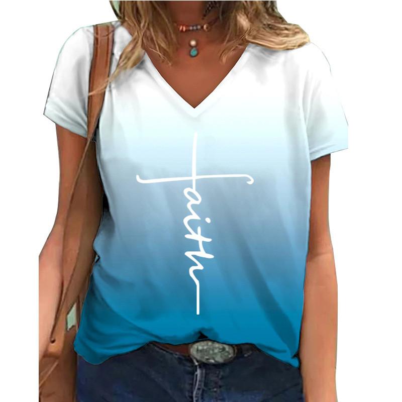 Damskie modne koszulki Letnie koszulki z krótkim rękawem Casual Topy z literami High Street Tee S-8XL Odzież damska Luźna koszulka