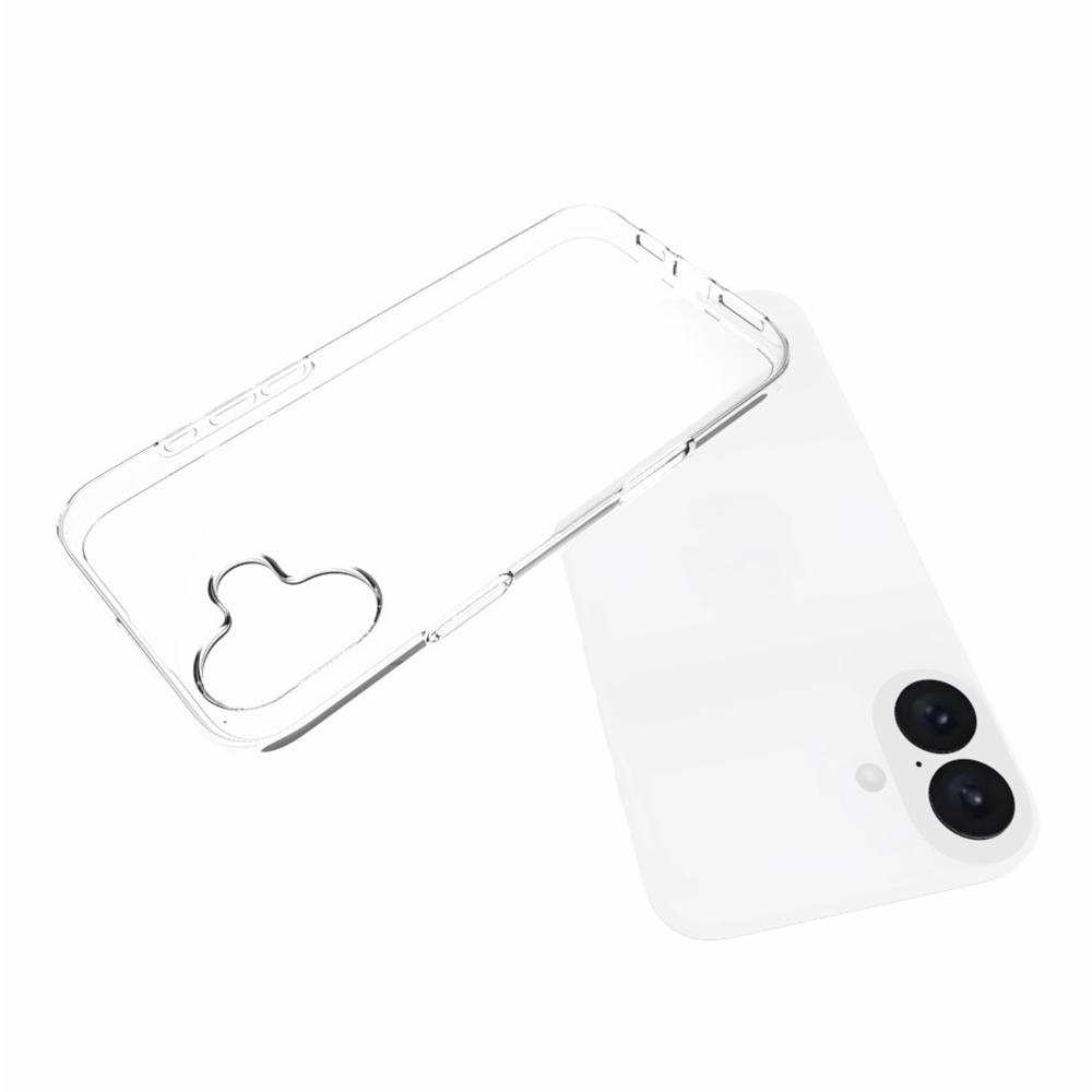 For iPhone 16 Plus Phone Cover Non-Slip TPU Watermark-Free Glossy Clear Case