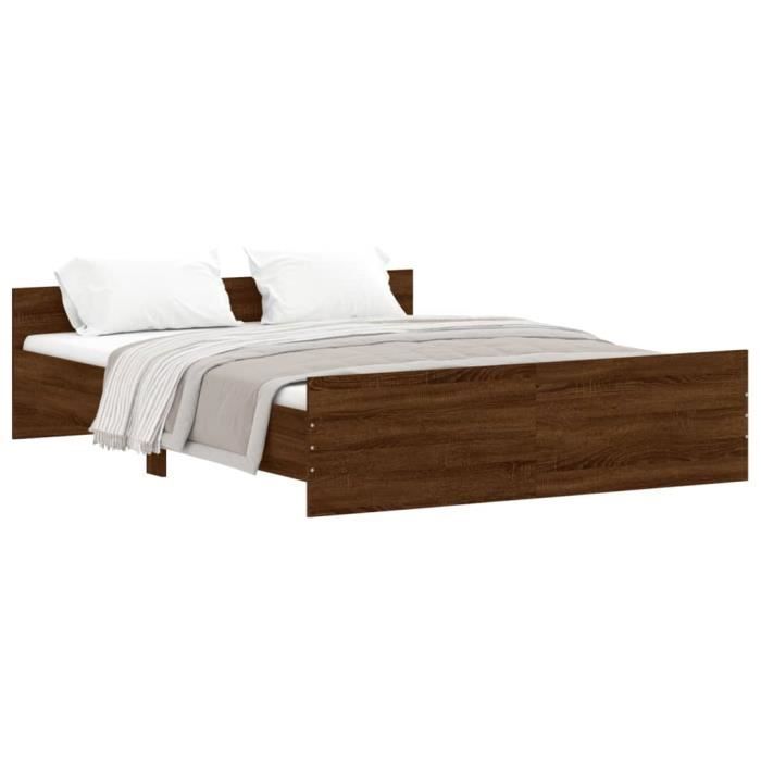 VidaXL Bed Frames Headboard and Footboard Brown Oak 140x200 Cm 3203753