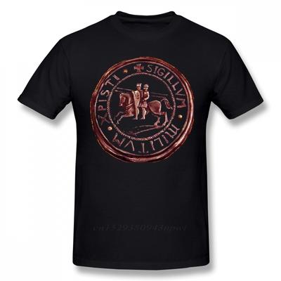 Templar TShirt Knights Templar Seal Symbol T Shirt Graphic 100 Cotton Tee Shirt Men Short Sleeve Classic Cute Tshirt