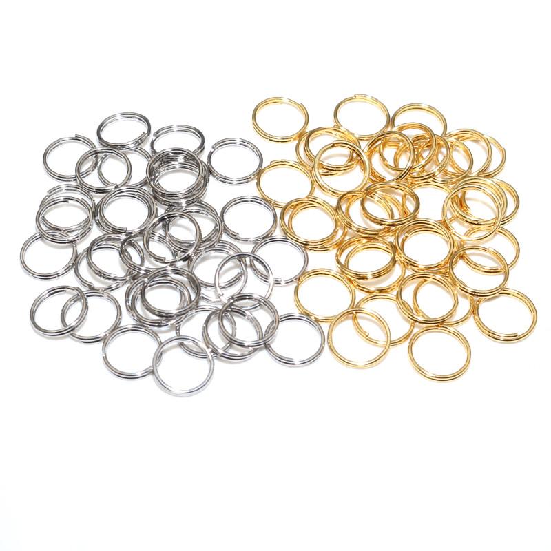 50/100ks/šarže 4-12mm Nerezové Otevřené Dvojité Kroužky pro Klíče Dvojité Dělené Kroužky Konektory DIY Řemeslo Výroba Šperků