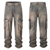 RogueWave Y2k Streetwear Vintage Pantalones Hombre Trees Camouflage Jeans Cargos for Men Patchwork Straight Baggy Casual Denim Trousers