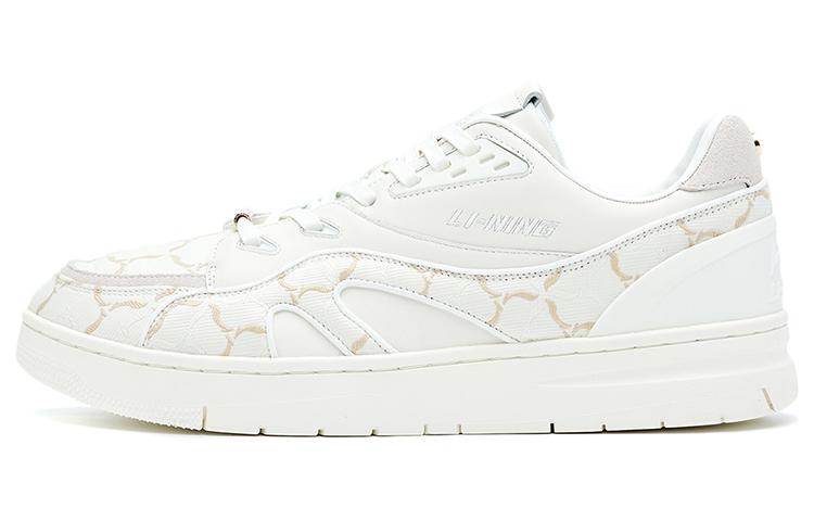 LI NING 1990 Нескользящие Низкие Кеды для Скейтборда Мужские Цвет Экрю ALFR103-1 43