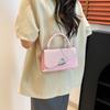 2025 new foreign style Korean version popular fashion shoulder messenger bag retro splicing fashionable sequined portable small square bag