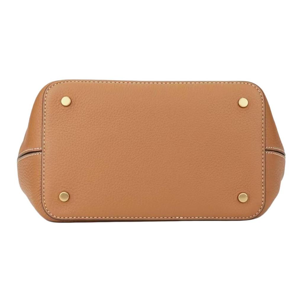 Tory Burch Felix Metal Logo Adjustable Shoulder Strap Leather Crossbody Bag Women Bags Brown Tan 144028-202
