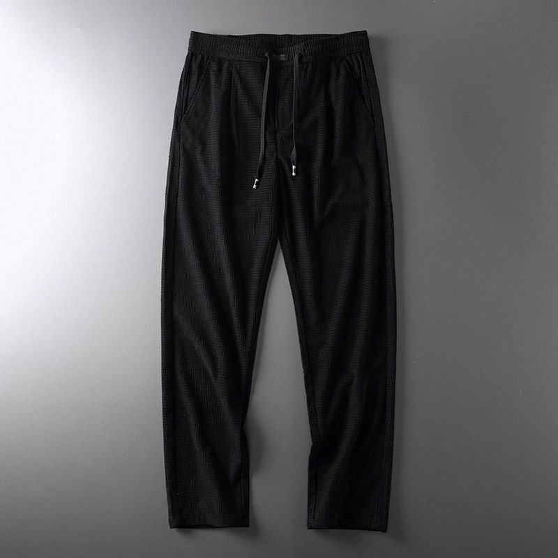 Вельветовые брюки мужские прямые японского стиля вафельные драпирующиеся весенние и осенние брюки экспорт экспорт на заказ мужские повседневные брюки Black M