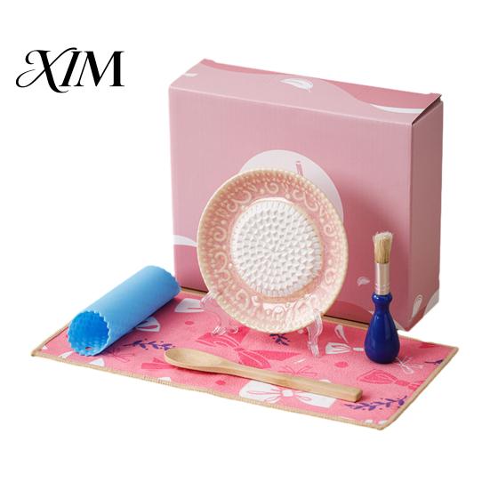 Baby Complementary Food Grinder Ceramic Garlic Grater Plate, Embossed Grinding Dish for Grating Kitchen Vegetable Puree Maker Wasabi Ginger