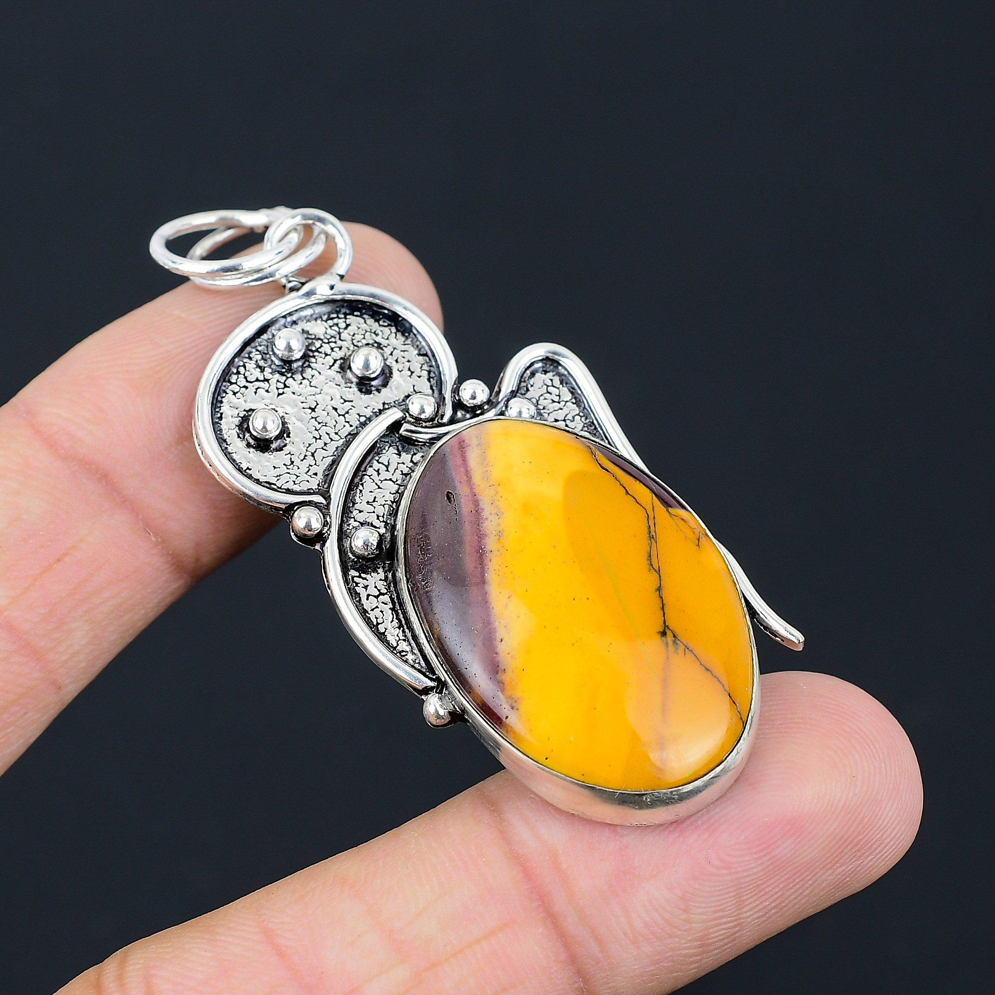 Daughters Day Sale Sterling Silver Mookaite Gemstone Handcrafted Pendant Jewelry