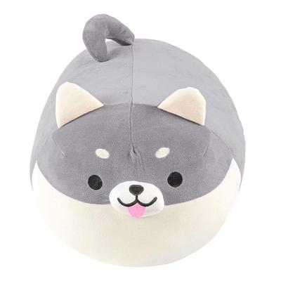 JEMA Gemma Dog Marshmallow Body Pillow, Soft and Fluffy, Cute Plush Animal Cushion, Perfect Gift, Gray, Approximately 50cm Long