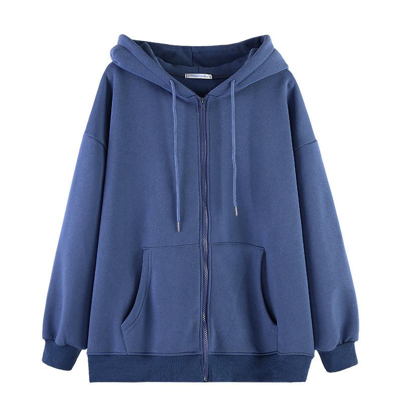 Womens Autumn Winter Hoodie Sweatshirt With Zipper And Thick Fleece For Casual Wear