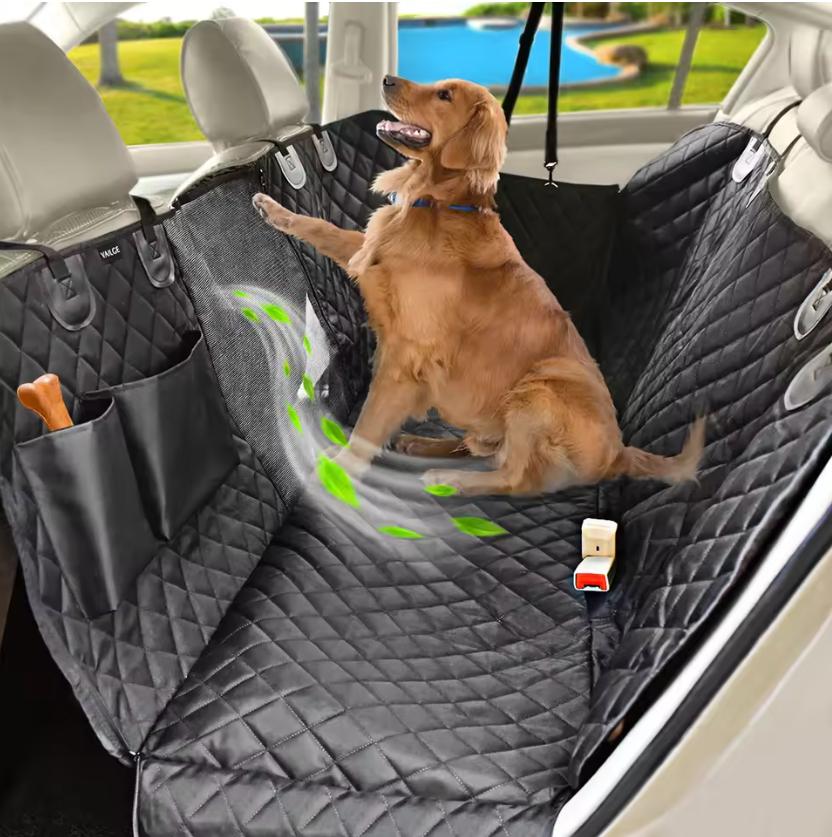 Dog Car Seat Cover for Back Seat, Waterproof Back Seat Pet Cover for Dogs with Mesh Window, Scratch Prevent Antinslip Dog