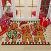 Candy Gingerbread Man Christmas Door Mat Winter Christmas Home Decoration Indoor Outdoor Entrance Welcome Carpet