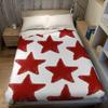 Warm Red Star Pattern Flannel Blanket Warm Soft Halloween Christmas Couch Warm Cozy Decorative Decor Gift for All Season