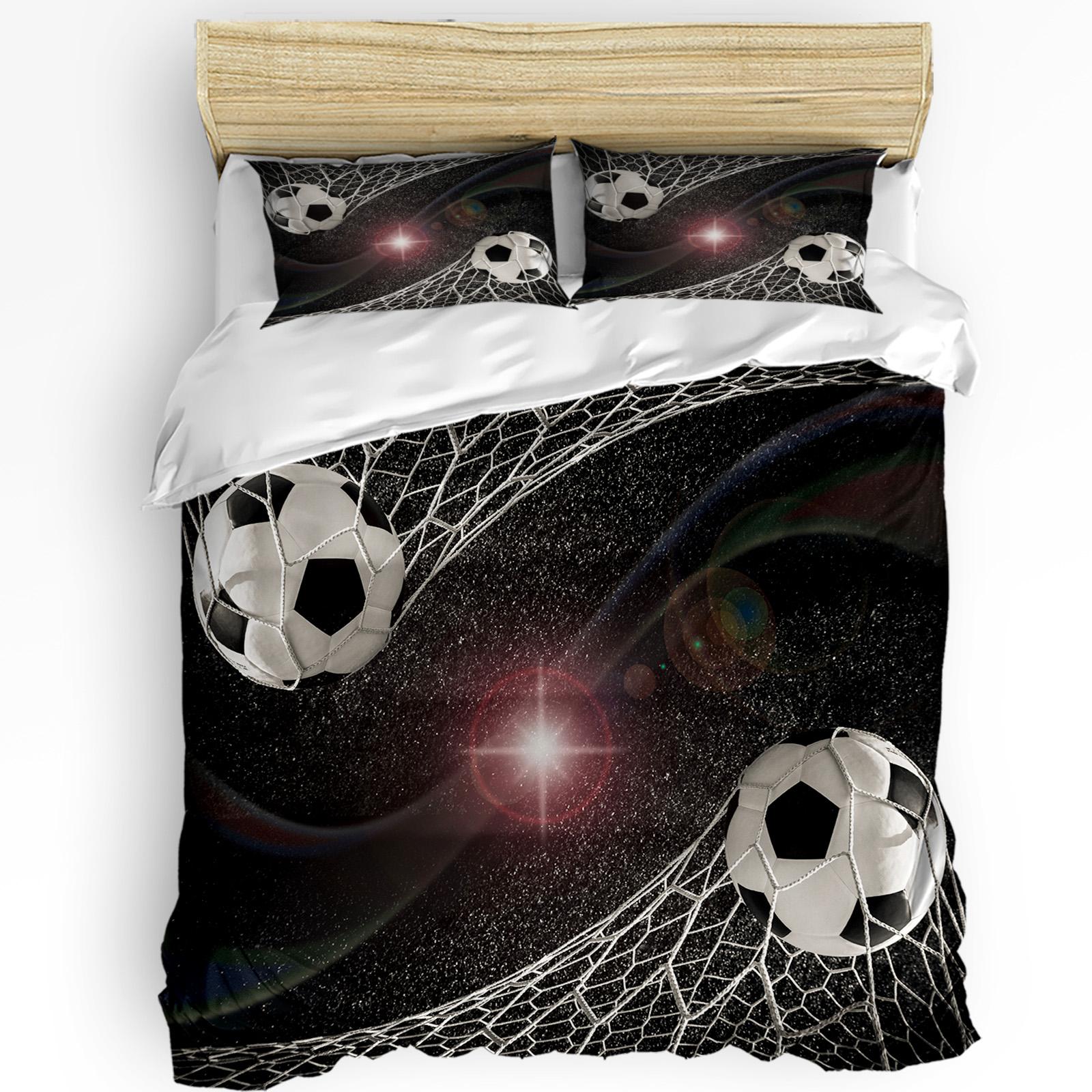 

Comforter Soccer Football Net Sketch Printed Comfort Pillow Case Home Textile Boy Kid Teen Girl 3Pcs Bedding Set Comforter (quilt)-EU Single(135*200cm)3pcs