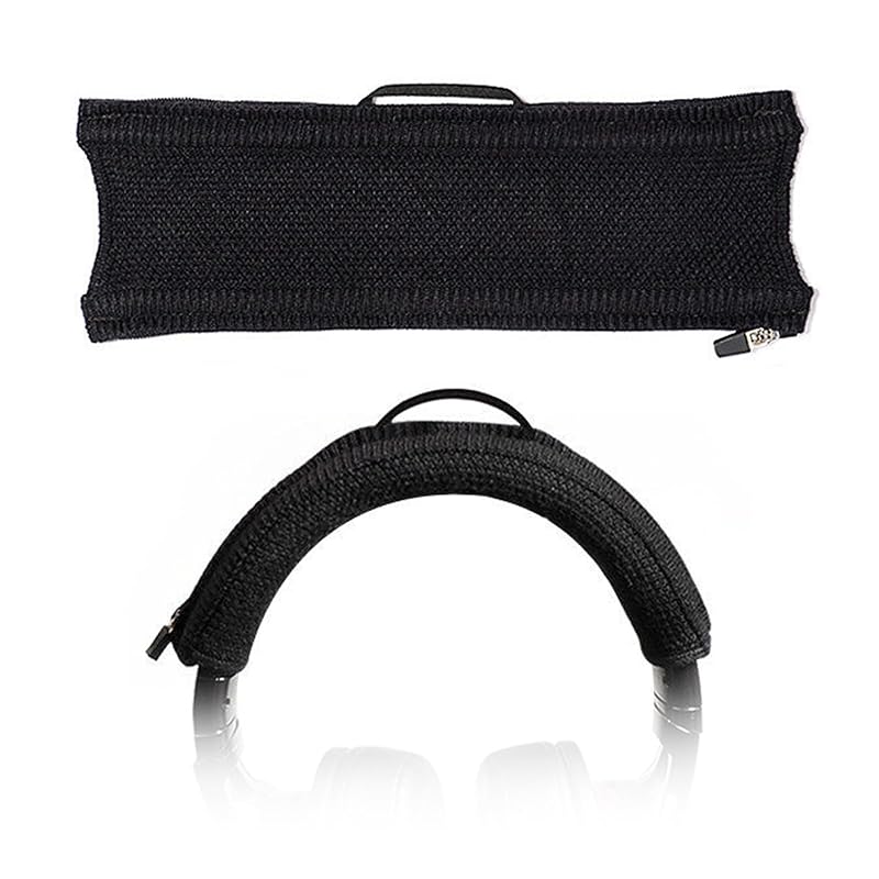 

Aiivioll headband cover QC25 QC35 QC35II sony 1ABT MSR7 Universal headphone headband cover for headphones, knitted fabric with zipper strap (black)