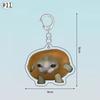 Banana Happy Cat Keychain Acrylic Funny Meme Keyring Backpack Hanging Pendant Mobile Phone Bag Charms Cute Keychain Accessories