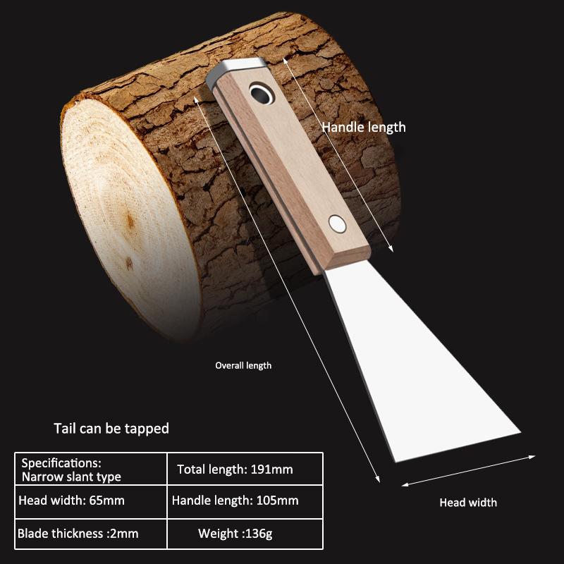 Multifunctional Putty Spatula Stainless Steel Putty Spatula Solid Wood Handle Cleaning Spatula Decoration Scraper Paint Tools