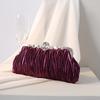 Pleated Women Evening Clutch Bag Elegant Handheld Purse Bridal Wedding Formal Dress Handbag For Banquet Party