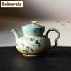 111ml Hand-painted Gardenia Flower Teapot Retro Tea Infuser Pot Household Tea Maker Kettle With Filter Chinese Tea For Tea Craft