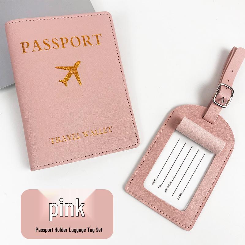 PU Leather Passport and Luggage Tag Set