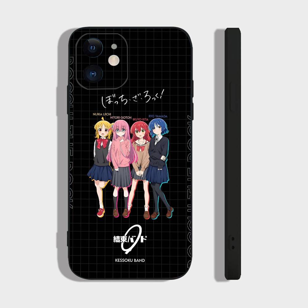 ANIME B-Bocchi The Rock-l For IPhone 13,17,11,12,16,14,15,Plus,Pro Max Soft Silicone Black Phone Case