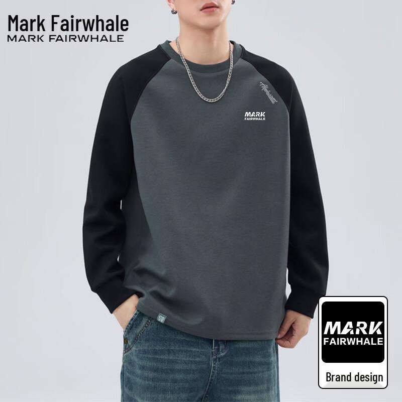 Mark Fairwhale Men's American-Style Colorblock Crewneck Sweatshirt