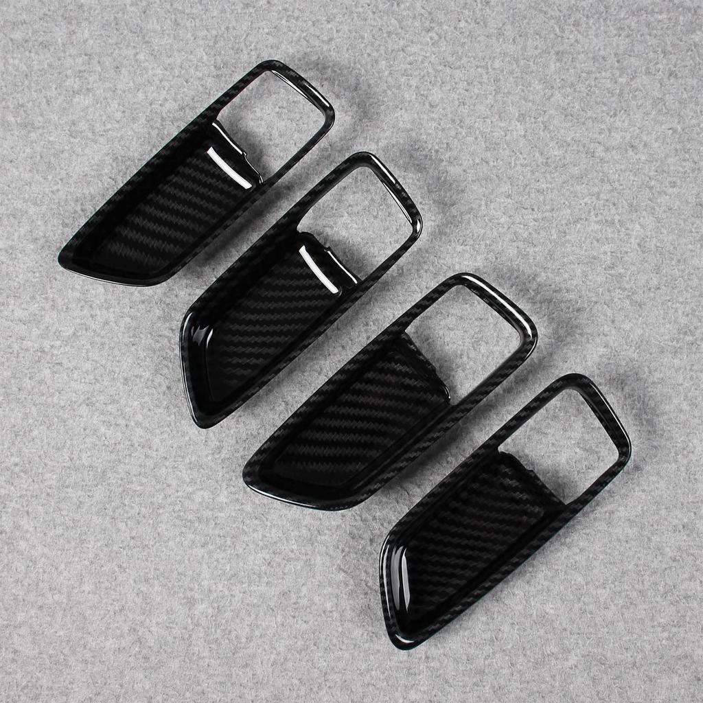 RUIQ Toyota Corolla Cross Interior Front and Rear Inner Door Handle Designed Exclusively for the Toyota Corolla Cross Carbon Fiber Garnishes, (Black
