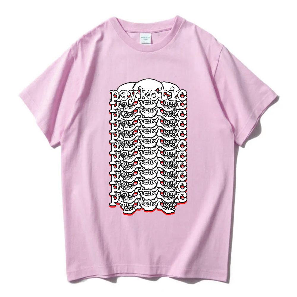 OsamaSon Psykotic Red Logo Tshirts Unisex Streetwear Hip Hop Fashion Short Sleeve Loose Male T-shirt Graphic Print T Shirt Mens