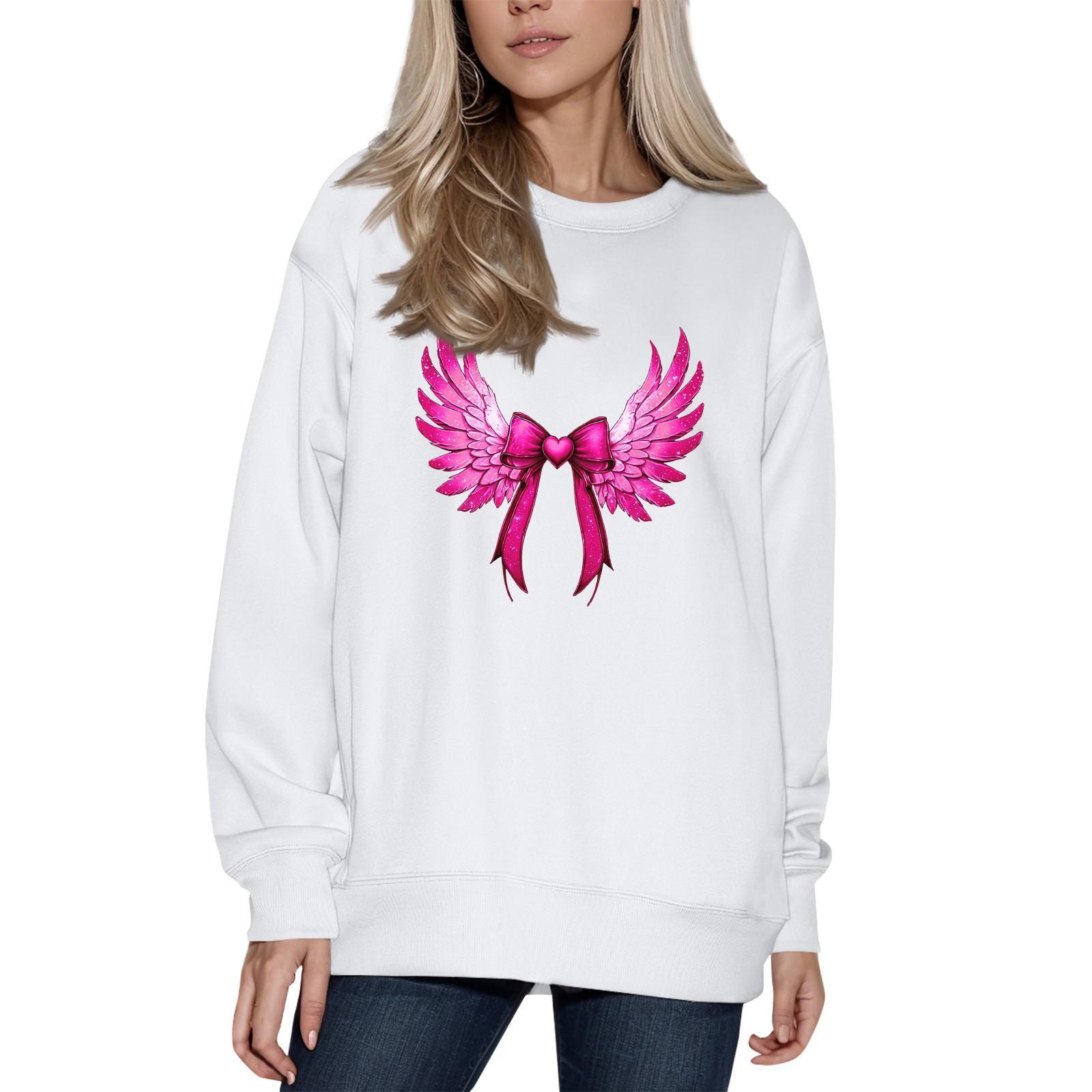 

Жіночий модний светр з принтом, з довгим рукавом та круглим вирізом XXL білий