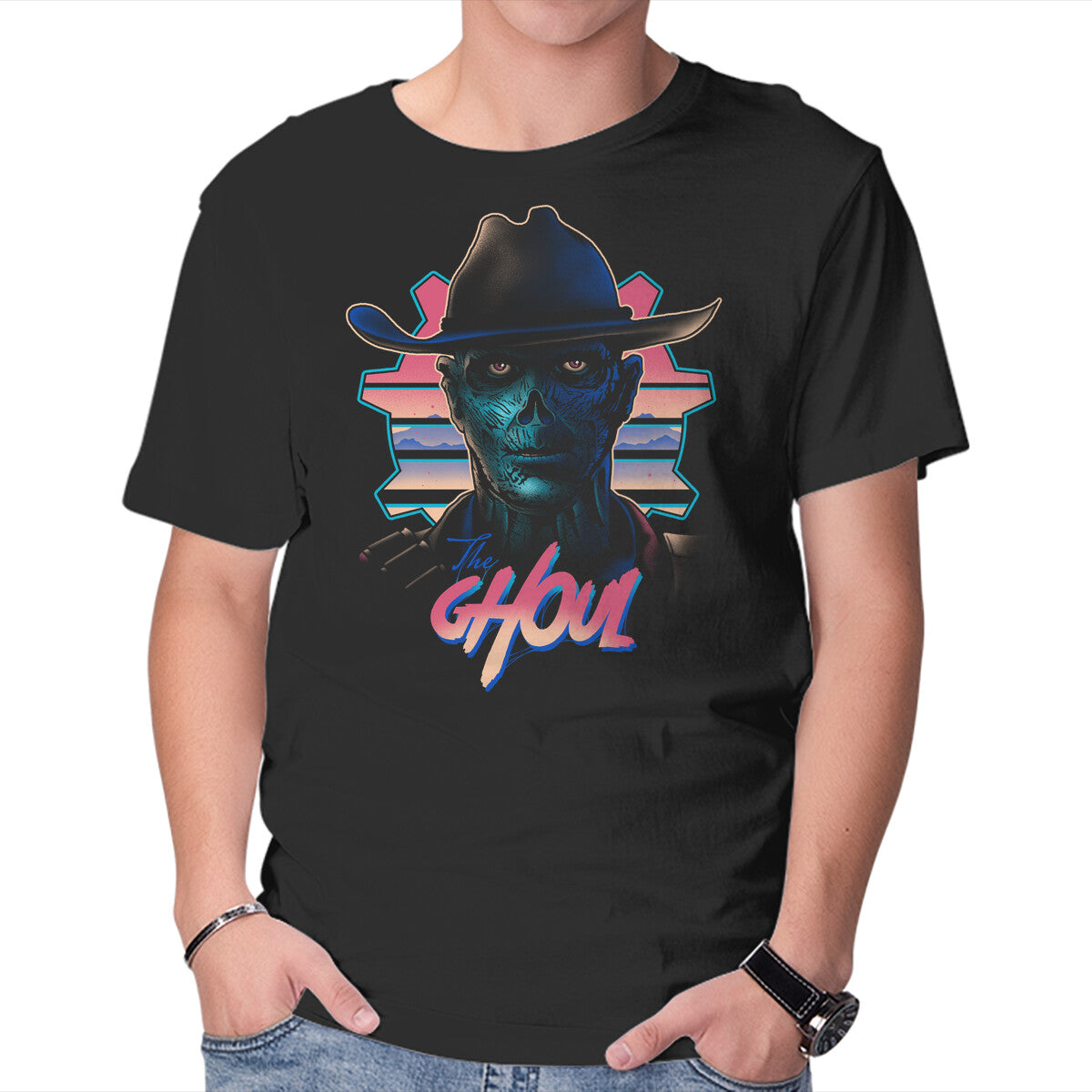 Unisex Crew Neck T-Shirt Retro Ghoul Graphic Short Sleeve Casual Tee XXXXL