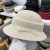 Silk Hemp Autumn and Winter New Basin Hat Hepburn Style Wool Hat Elegant Bucket Hat Elegant Temperament Socialite Top Hat Woman
